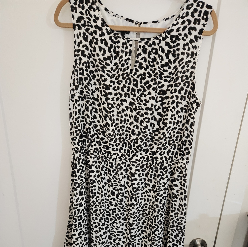 Talbots Animal Print Dress - Black and White Sz 14 NWT